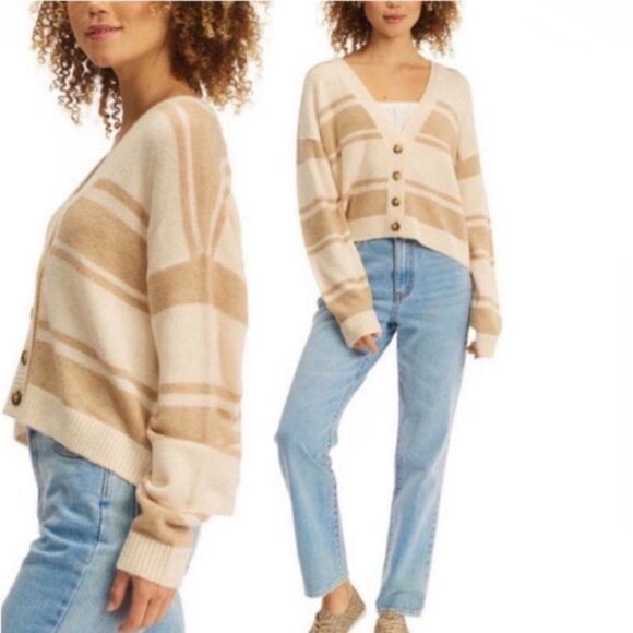 Billabong Sunrise Stripe Cardigan Sweater XL - Picture 1 of 6